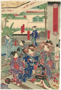 芳幾「江戸町二丁目甲子屋　浴室外掛図」