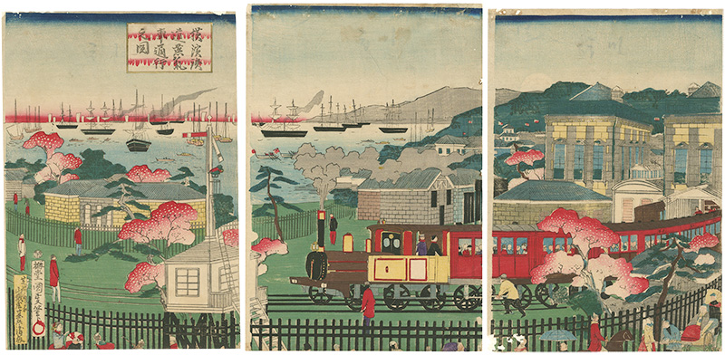 Kunimasa “Steam Train Passing Through Yokohama”