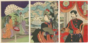 周延「皇国貴顕観花之図」