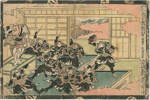 Kuninao / Newly Published Perspective Picture of the Loyal Retainers : Act.10 [新板浮絵忠臣蔵　十段目]