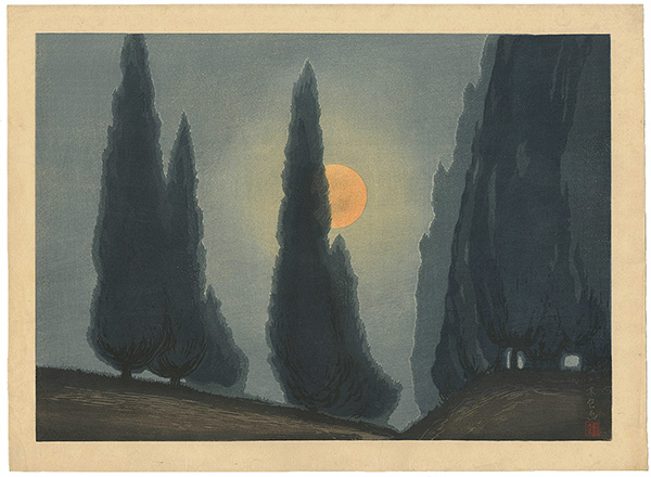Urushibara Mokuchu “Cypress trees at dawn”