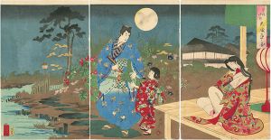 周延「曽我十郎大磯通之図」