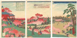 東京名所之内上野公園地櫻花満開之風景