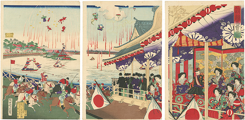 周延「上野不忍競馬会之図」