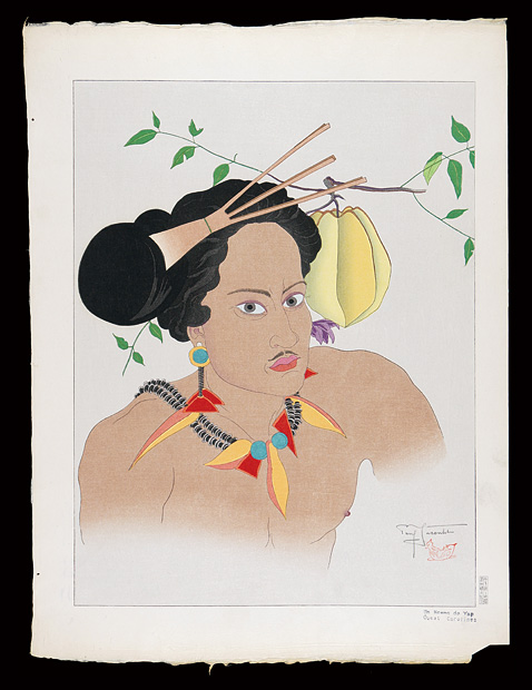 Paul Jacoulet “A Yap Man, West Carolines (from the Fruit Series)”