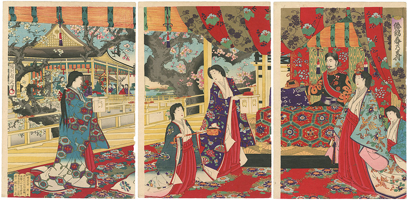 周延「倭錦春乃寿 」