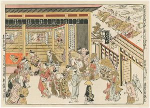 新吉原大門口中之町浮絵根元【復刻版】