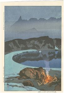 日本アルプス十二題　鷲羽岳の野営