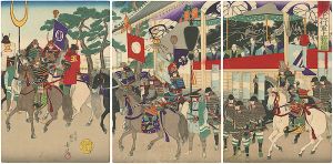 周延「於吹上行軍上覧図」