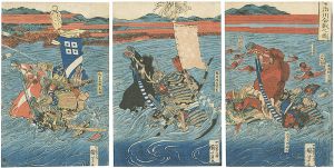 国芳「宇治川合戦之図」