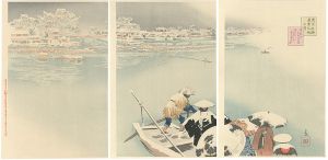 Kiyochika / True Views of Famous Places in Tokyo / February, a Snowy Evening at Matsuchiyama【Reproduction】 [東京名所真景之内　如月 待乳山雪の黄昏【復刻版】]