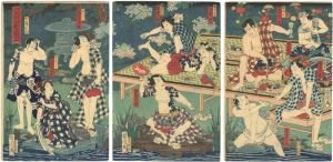 国周「見立大江山花侠酒宴」