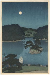 三菱深川別邸図　月夜（大泉水）