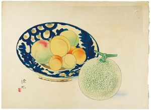 Ito Shinsui / 3 images of Still Life / Melon and Peaches