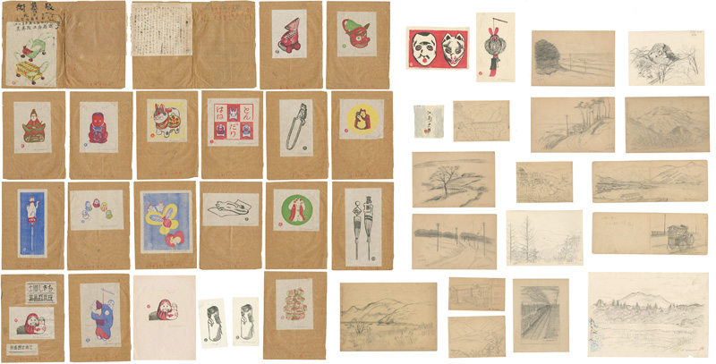江南史朗「装丁資料・版画・デッサン」