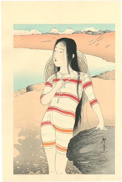 寺崎広業 “Beach Girl【Reproduction】”