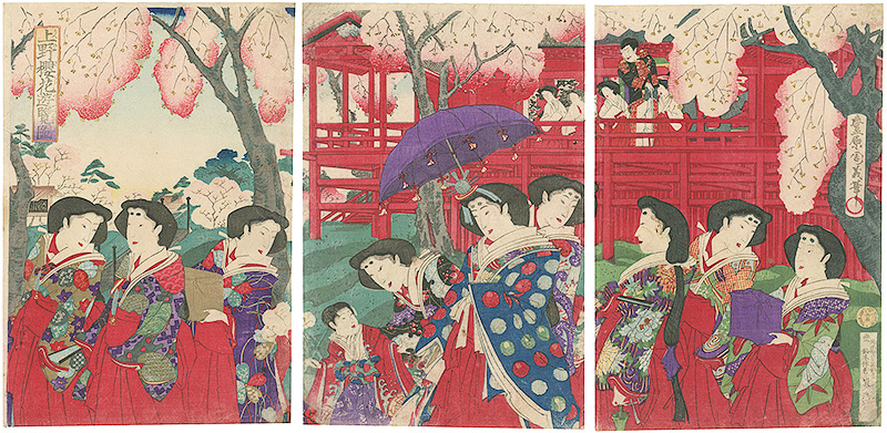 周義「上野桜花遊覧図」