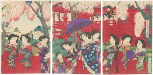 周義「上野桜花遊覧図」