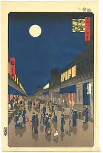 広重初代「名所江戸百景　猿若町夜景【復刻版】」