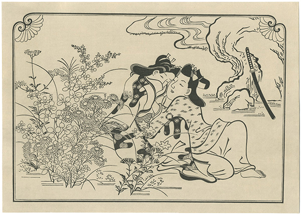 Moronobu “Lovers in an Autumn Field【Reproduction】”