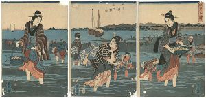 江戸名所　品川沖汐干狩之図