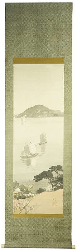 吉田博「肉筆画幅　帆船（仮題）」