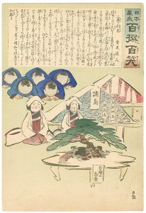 清親「日本万歳 百撰百笑　二奥の到来　骨皮道人」
