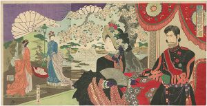 Chikanobu / Dignitaries of the Empire Viewing Cherry Blossoms [皇国貴顕観花之図]
