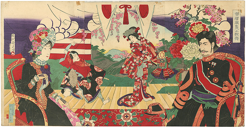 Chikanobu “Royal Guests Viewing a Kabuki Performance ”