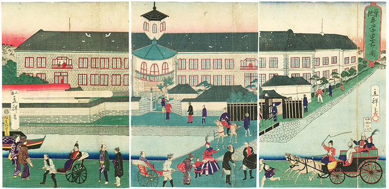 Hiroshige II “The Navy Dormitory in Tsukiji”