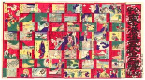 Sugoroku (Board Game) :Fifty-Three Stations of Tokaido, Ancient and Modern 
