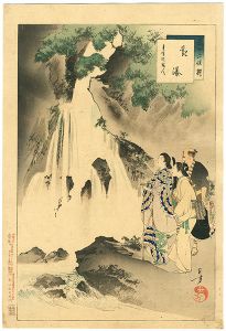 年方「三十六佳撰　觀瀑 貞享頃婦人」
