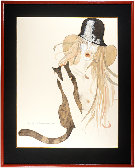 Yonekura Masakane “Woman embrace a black cat”