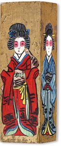 川上澄生「前姿と後姿積木」