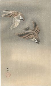Ohara Koson(Shoson) / Sparrows in Snow