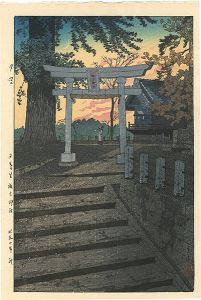 Kasamatsu Shiro / Evening　Glow at Suwa Shrine, Nippori