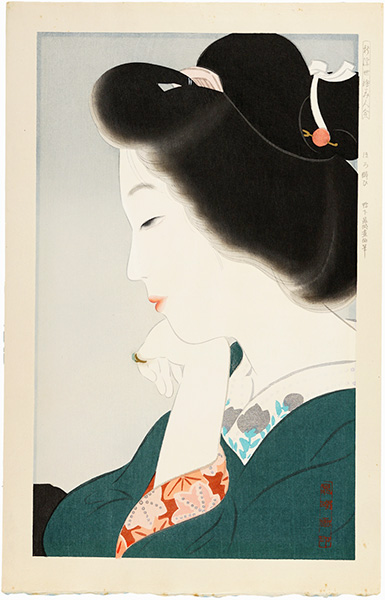 鴨下晁湖「新浮世絵美人合　9月　ほろ酔ひ」