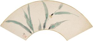 小早川清「自筆扇面絵　ホタル」