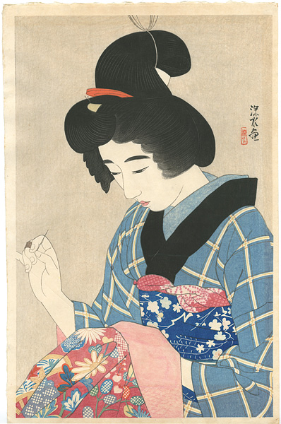 伊東深水「現代美人集　第一輯　半襟」