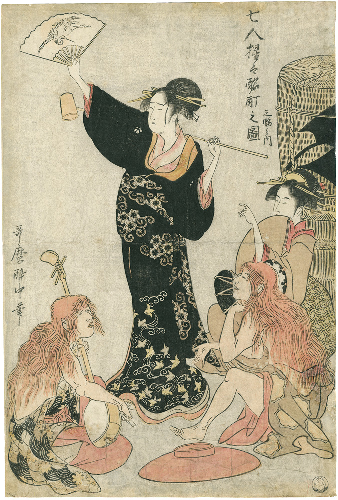 Utamaro “Seven Imaginary Chinese Creatures (Shojo) in a Drunken State”
