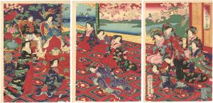周延「花競開化之寿」