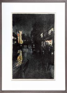 大阪風景　道頓堀川夜景