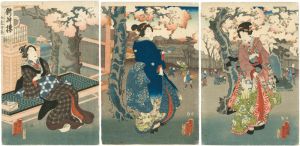 Kunisada II / Cherry Blossom Viewing at Tea house [新舛樓]