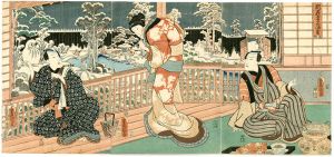 豊国三代「別荘雪見酒盛」