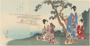 周延「徳川時代　貴婦人の図　藤のさかり」