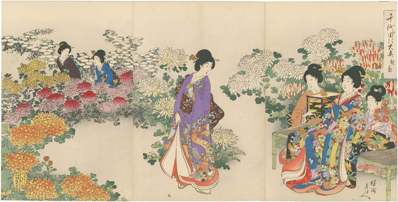 Chikanobu “Chiyoda Inner Palace / Chrysanthemum Garden”