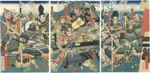 貞秀「羽柴久吉公陣幕武将図」