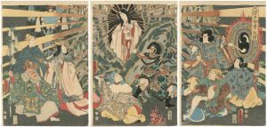豊国三代「岩戸神楽ノ起顕」