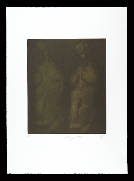池田満寿夫「闇のなかの昼と夜（銅版画集『クラシコ・トルソー』より）」