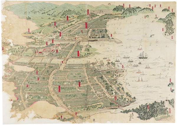一徳斎高清「福岡博多鳥瞰図」